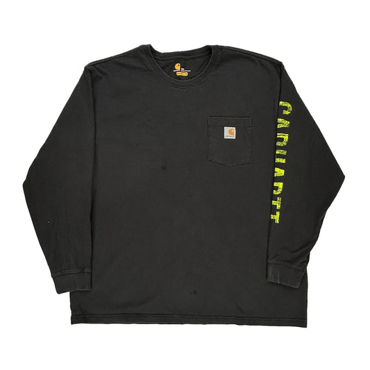 Carhartt Long Sleeve T-Shirt - 2XL Black Cotton