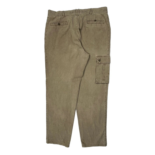 Camel Cargo Trousers - 36W 32L Beige Cotton