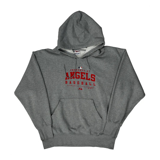 Los Angeles Angels Majestic Mlb Hoodie - XL Grey Cotton Blend