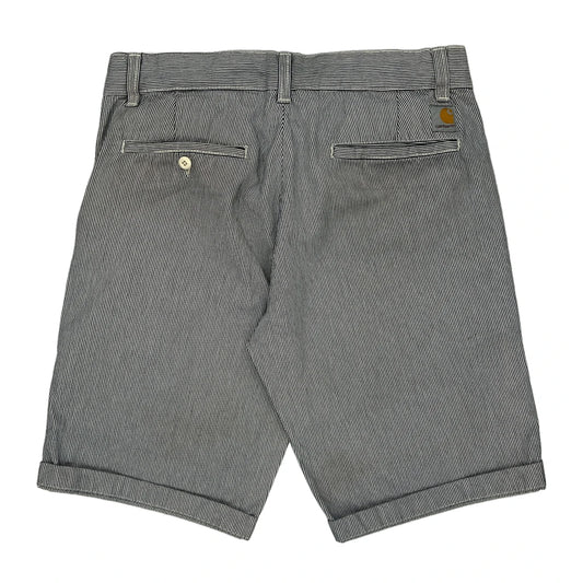 Carhartt Pinstripe Chino Shorts - 32W 11L Grey Cotton