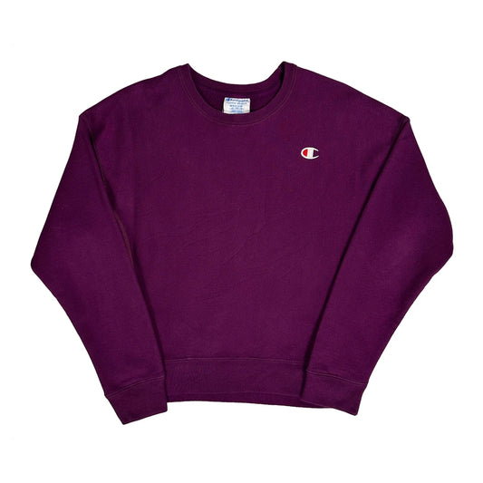 Vintage Reverse Weave Champion Sweatshirt - Medium Purple Cotton Blend