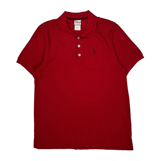 Vintage Disney Polo Shirt - Medium Red Cotton