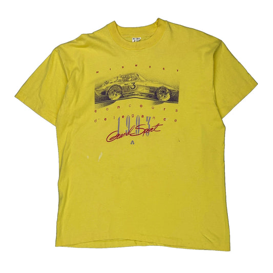Midwest Concours D'Elegance 1997 Fruit Of The Loom Graphic T-Shirt - XL Yellow Cotton