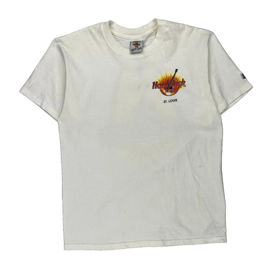 Hard Rock Cafe Graphic T-Shirt - Medium White Cotton