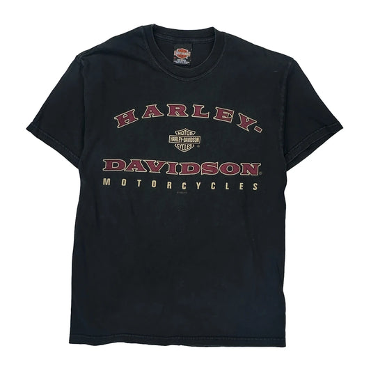Harley Davidson Spellout T-Shirt - Medium Black Cotton