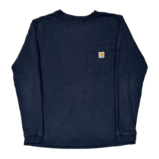 Vintage Carhartt Long Sleeve T-Shirt - Medium Navy Cotton