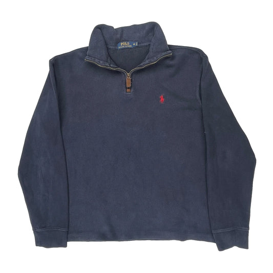 Polo By Ralph Lauren 1/4 Zip - Medium Navy Cotton