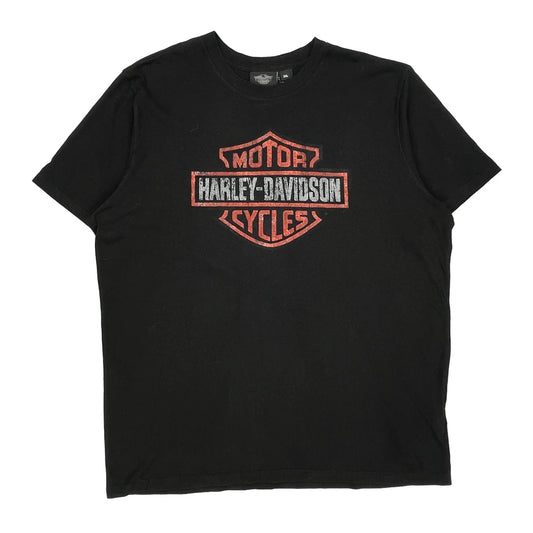 Harley Davidson Graphic T-Shirt - 2XL Black Cotton
