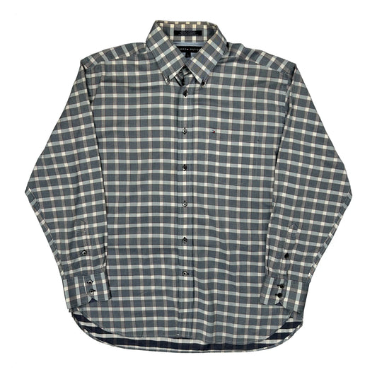 Vintage Tommy Hilfiger Checked Shirt - Large Blue Cotton
