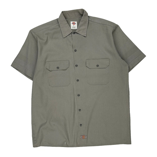 Dickies Short Sleeve Shirt - Large Grey Polyester Blend