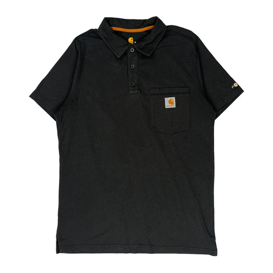 Vintage Carhartt Polo Shirt - Medium Black Cotton