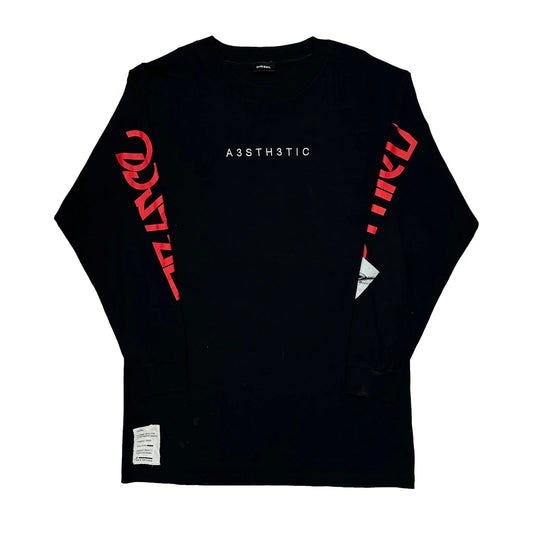 A3Sth3Tic Diesel Graphic Long Sleeve T-Shirt - Medium Black Cotton
