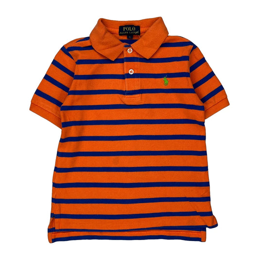 Age 5 Polo By Ralph Lauren Striped Polo Shirt - Small Blue Cotton
