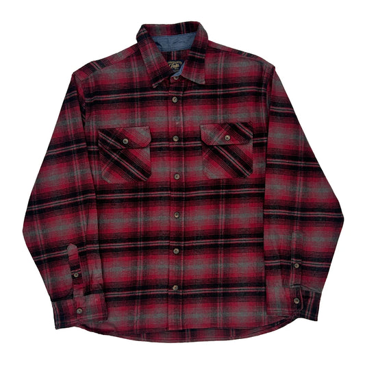 Jachs Checked Flannel Shirt - XL Red Cotton