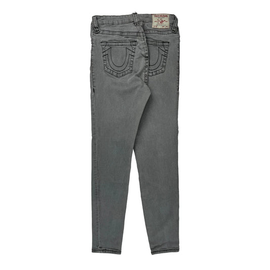 True Religion Skinny Fit Jeans - 27W UK 8 Grey Cotton Blend