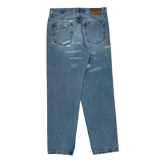 Distressed Calvin Klein Jeans Jeans - 34W 32L Light Wash Cotton