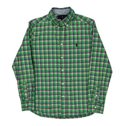 Age 10-12 Ralph Lauren Checked Shirt - Large Green Cotton