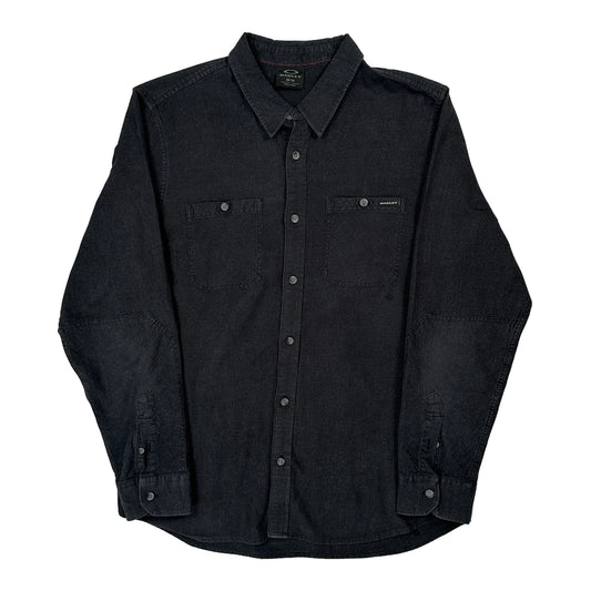 Vintage Oakley Denim Shirt - Medium Black Cotton