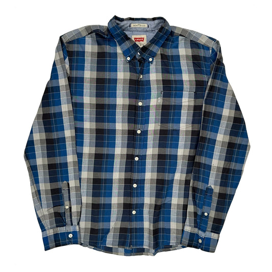Levis Checked Shirt - XL Blue Cotton
