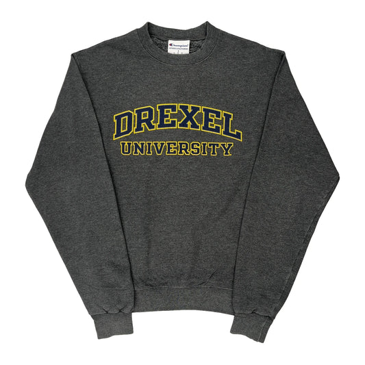 Drexel University Champion College Sweatshirt - Small Grey Cotton Blend