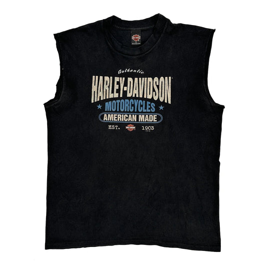 American Made Harley Davidson Graphic T-Shirt - XL Black Cotton
