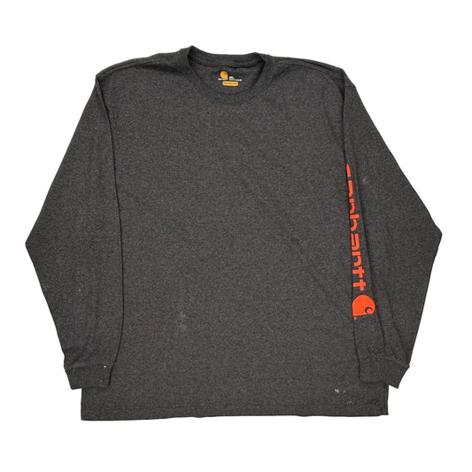 Carhartt Long Sleeve T-Shirt - 2XL Grey Cotton