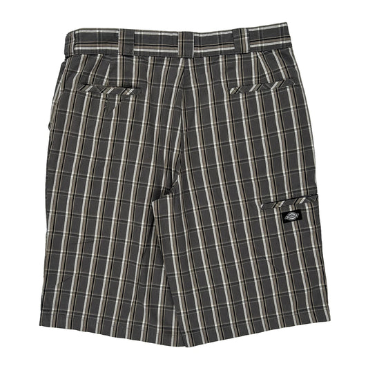 Dickies Checked Shorts - 36W 13L Grey Cotton Blend
