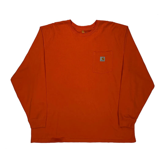 Carhartt Long Sleeve T-Shirt - 2XL Orange Cotton