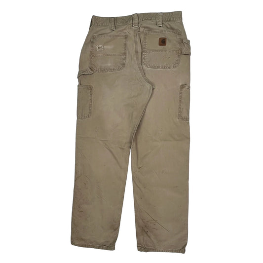 Carhartt Carpenter Trousers - 34W 34L Beige Cotton