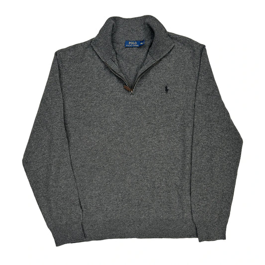Polo By Ralph Lauren 1/4 Zip - 2XL Grey Wool