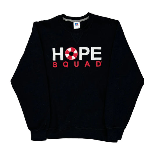 Russell Athletic Sweatshirt - Medium Black Cotton Blend