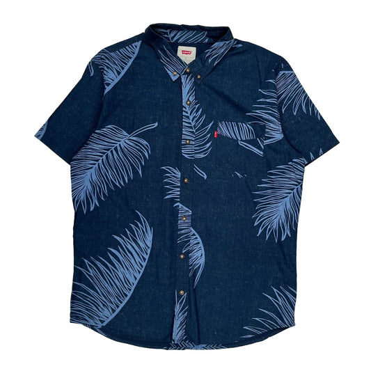 Levis Hawaiian Shirt - XL Blue Cotton
