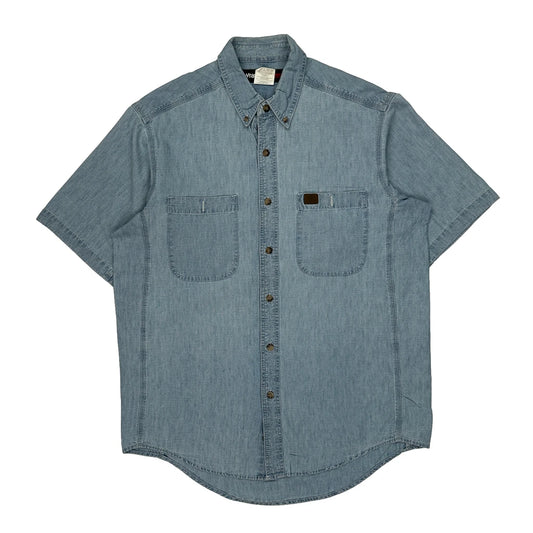 Wrangler Denim Shirt - Large Blue Cotton