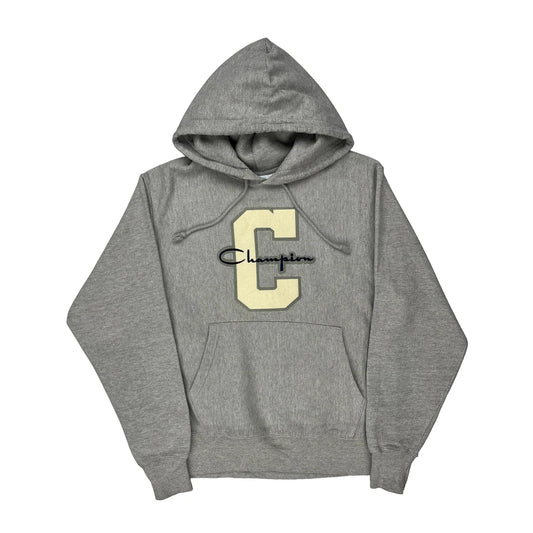 Reverse Weave Champion College Hoodie - Medium Grey Cotton Blend