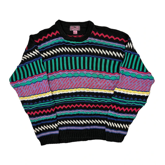 Concrete Striped Jumper - XL Multicoloured Ramie