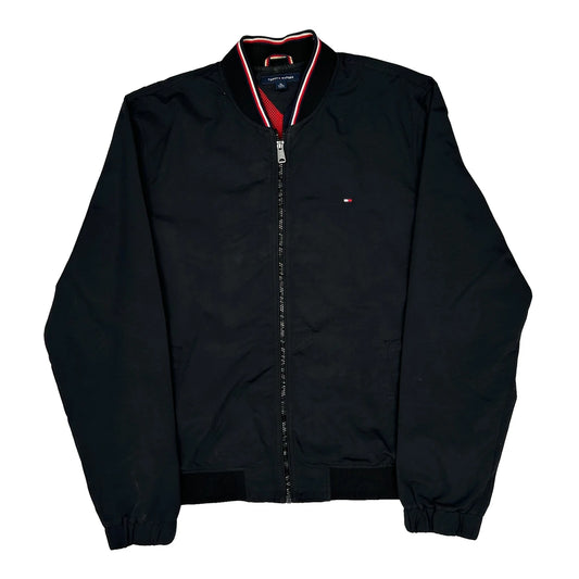 Vintage Tommy Hilfiger Bomber Jacket - XL Black Polyester