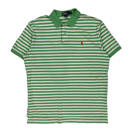 Polo By Ralph Lauren Striped Polo Shirt - Large Green Cotton