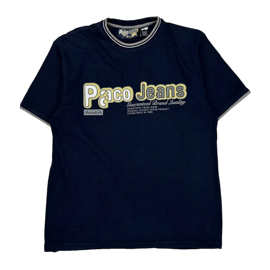 Paco Spellout T-Shirt - Large Navy Cotton