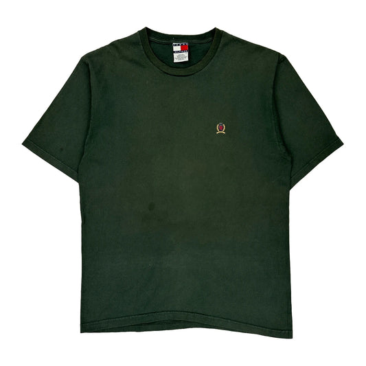 Tommy Hilfiger T-Shirt - Large Green Cotton