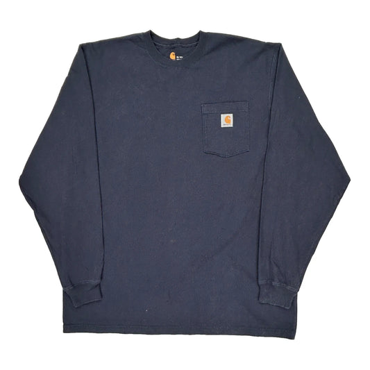 Carhartt Long Sleeve T-Shirt - XL Navy Cotton