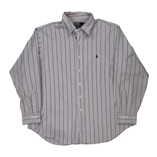 Polo By Ralph Lauren Striped Shirt - XL Purple Cotton