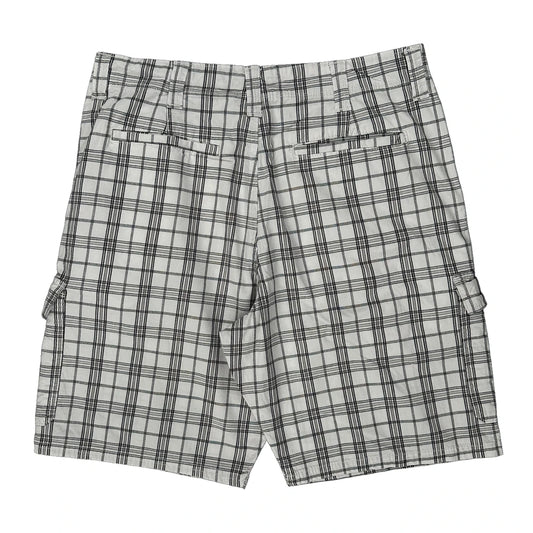 Wrangler Checked Cargo Shorts - 32W 10L Black & White Cotton