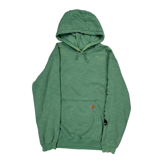 Carhartt Spellout Hoodie - Medium Green Cotton