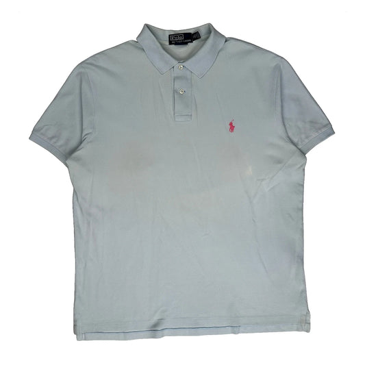 Vintage Polo By Ralph Lauren Slim Fit Polo Shirt - XL Blue Cotton