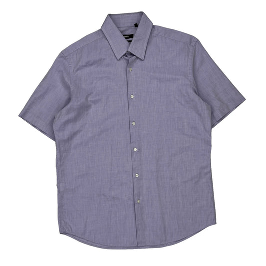 Boss Short Sleeve Shirt - Large Purple Cotton