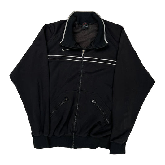 Nike Track Jacket - Large Black Polyester