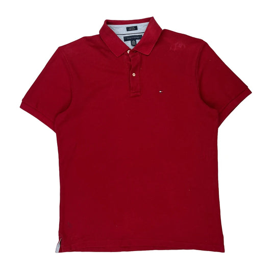 Tommy Hilfiger Polo Shirt - XL Red Cotton