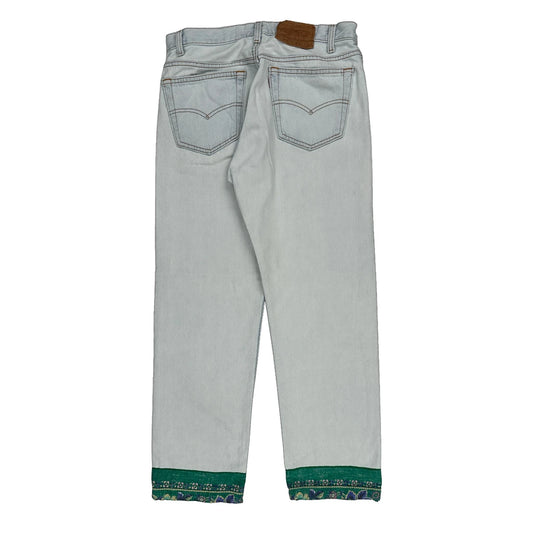 Levis Contrast Stitch Jeans - 28W UK 8 Light Wash Denim