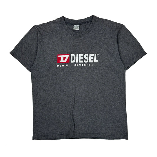 Diesel Spellout T-Shirt - Large Grey Cotton