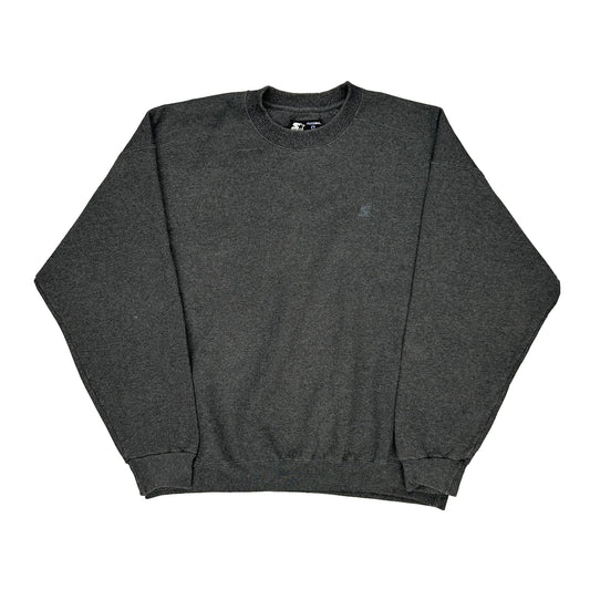 Starter Sweatshirt - Large Grey Cotton Blend
